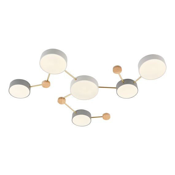 SLE600102-06 Светильник потолочный Золотистый, Светлое дерево/Белый, Серый LED 6*15W 4000K DOSSENA, изображение 5