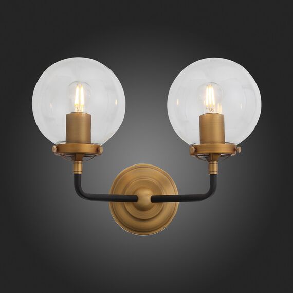 SL234.401.02 Бра ST-Luce Черный, Золото/Прозрачный E27 2*40W VARIETA, изображение 2