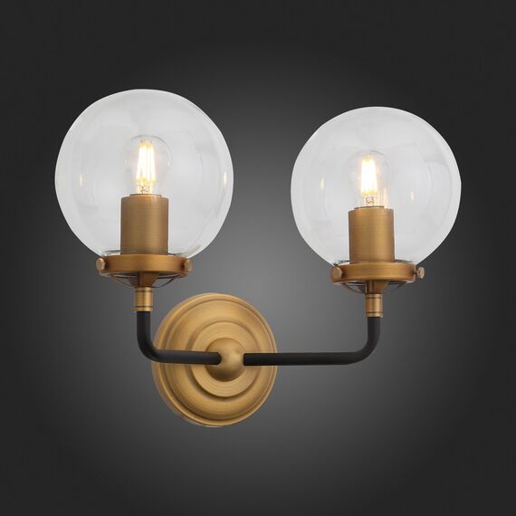 SL234.401.02 Бра ST-Luce Черный, Золото/Прозрачный E27 2*40W VARIETA, изображение 5