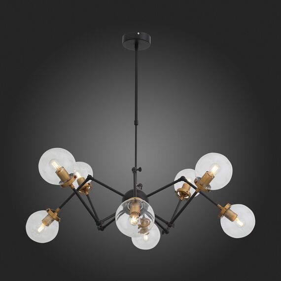 SL234.402.08 Люстра потолочная ST-Luce Черный, Золото/Прозрачный E27 8*40W (из 2-х коробок) VARIETA, изображение 2