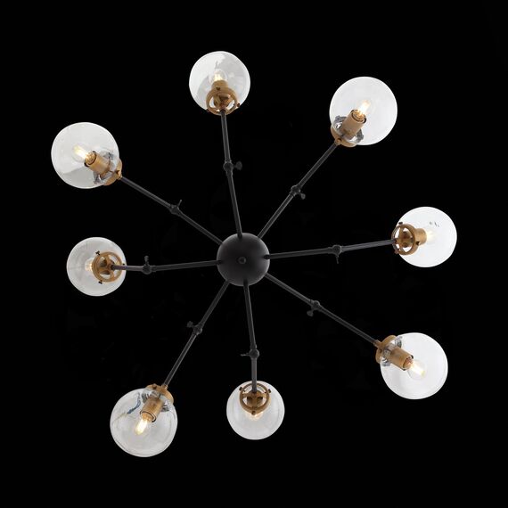 SL234.402.08 Люстра потолочная ST-Luce Черный, Золото/Прозрачный E27 8*40W (из 2-х коробок) VARIETA, изображение 4