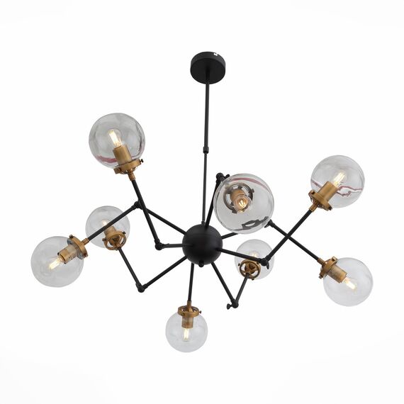 SL234.402.08 Люстра потолочная ST-Luce Черный, Золото/Прозрачный E27 8*40W (из 2-х коробок) VARIETA, изображение 9