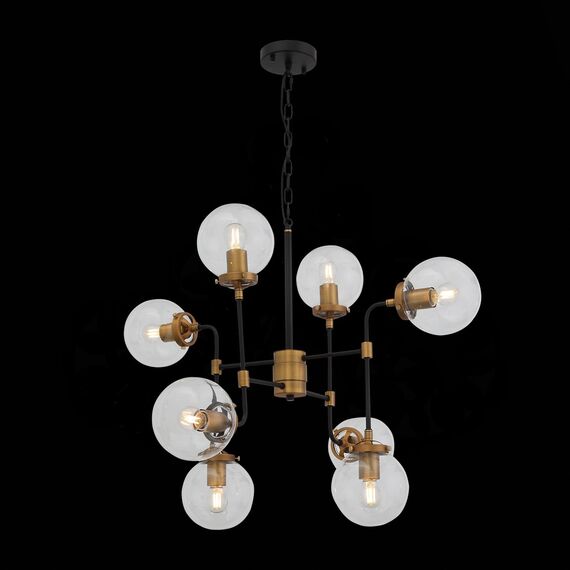 SL234.403.08 Люстра подвесная ST-Luce Черный, Золото/Прозрачный E27 8*40W VARIETA, изображение 4