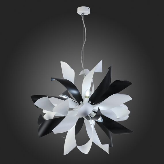 SL453.453.06E Люстра подвесная ST-Luce Черный, Белый/Черный, Белый E14 6*40W SPIRAGLIO, изображение 2