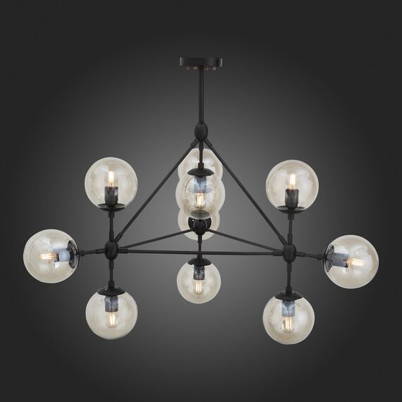 SL549.403.10 Люстра подвесная ST-Luce Черный/Янтарный E27 10*40W STAMPO, изображение 2