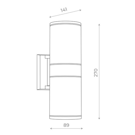 SL561.701.02 Светильник уличный настенный ST-Luce Серый/Серый LED 2*5W 4000K TUBO, изображение 4