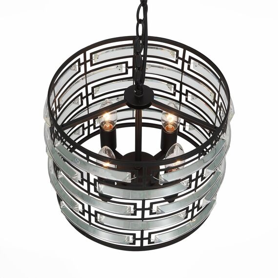 SL665.403.04 Люстра подвесная ST-Luce Черный/Черный, Прозрачный E14 6*40W CHIAREZZA, изображение 6