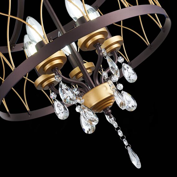 SL789.423.05 Люстра подвесная ST-Luce Темный кофе, Золото/Темный кофе, Золото, Прозрачный E14 5*60W GRASSО, изображение 10