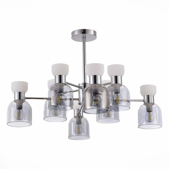 SLE1045-102-08 Светильник потолочный Хром/Белый,  Дымчатый E14 8*40W VENTO, изображение 4