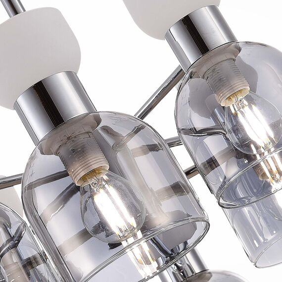 SLE1045-102-08 Светильник потолочный Хром/Белый,  Дымчатый E14 8*40W VENTO, изображение 5