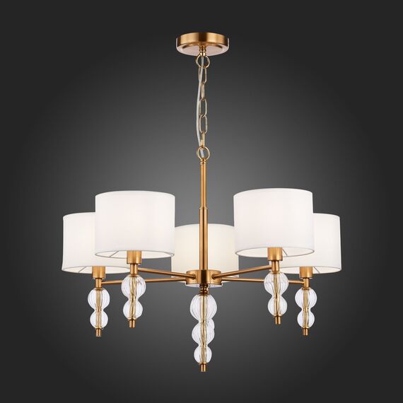 SLE105713-05 Светильник подвесной Латунь, Прозрачный/Белый E14 5*40W RAMER, изображение 2