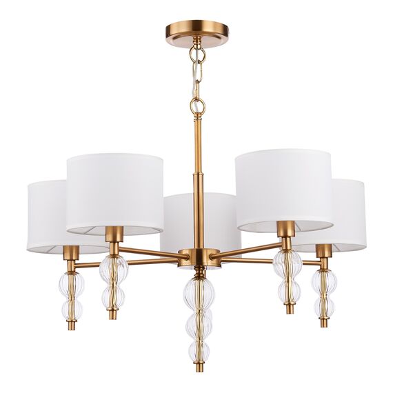 SLE105713-05 Светильник подвесной Латунь, Прозрачный/Белый E14 5*40W RAMER, изображение 3