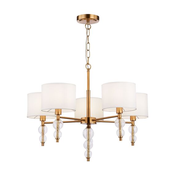 SLE105713-05 Светильник подвесной Латунь, Прозрачный/Белый E14 5*40W RAMER, изображение 4