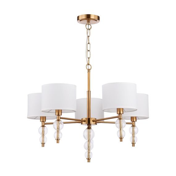 SLE105713-05 Светильник подвесной Латунь, Прозрачный/Белый E14 5*40W RAMER, изображение 5