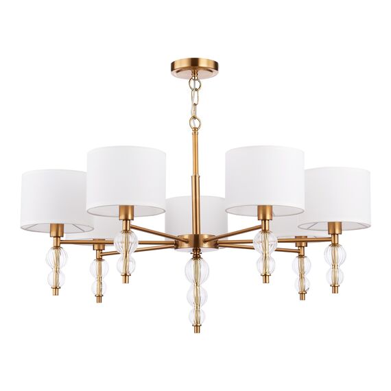 SLE105713-07 Светильник подвесной Латунь, Прозрачный/Белый E14 7*40W RAMER, изображение 3