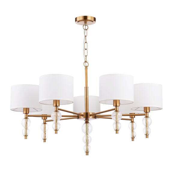 SLE105713-07 Светильник подвесной Латунь, Прозрачный/Белый E14 7*40W RAMER, изображение 5