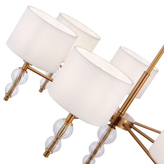 SLE105713-07 Светильник подвесной Латунь, Прозрачный/Белый E14 7*40W RAMER, изображение 6