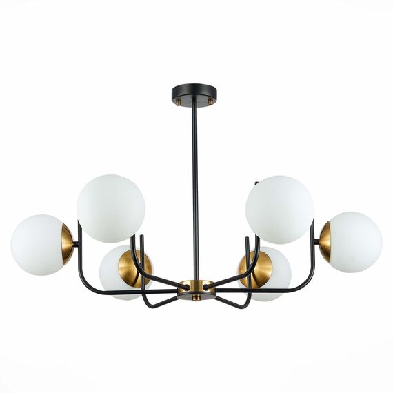 SLE1098-402-06 Светильник потолочный Черный, Латунь/Белый E27 6*60W CIANE, изображение 5