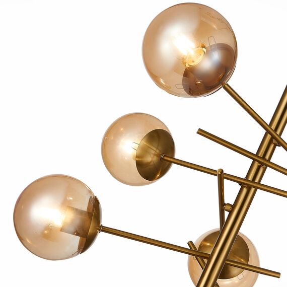 SLE1099-312-06 Светильник потолочный Латунь/Коньячный E27 6*60W VELIO, изображение 5