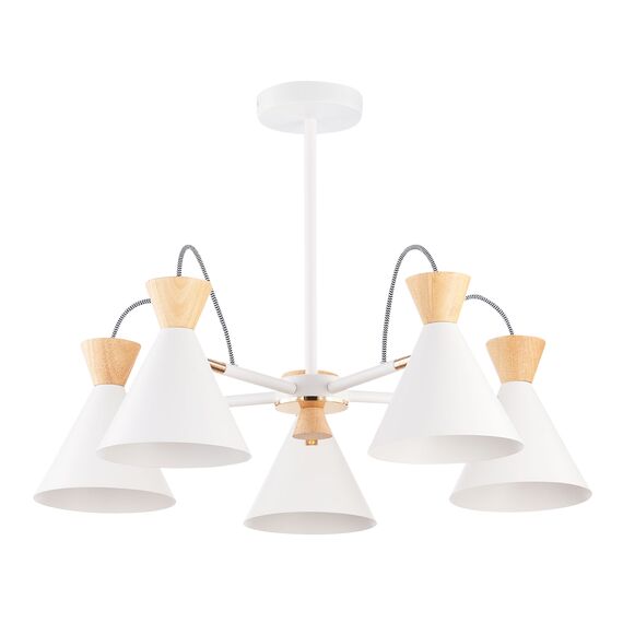 SLE125102-05 Светильник потолочный Белый, Золотистый/Белый, Светлое дерево E14 5*40W MODICA, изображение 4