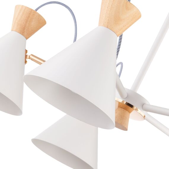 SLE125102-05 Светильник потолочный Белый, Золотистый/Белый, Светлое дерево E14 5*40W MODICA, изображение 5