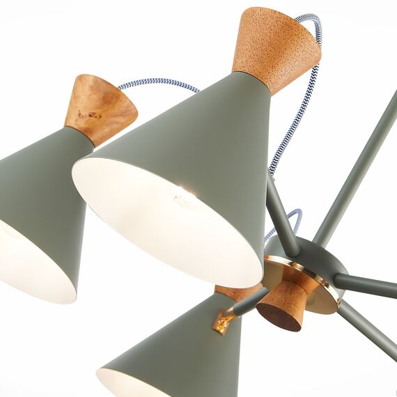 SLE125112-05 Светильник потолочный Серый, Золотистый/Серый, Темное дерево E14 5*40W MODICA, изображение 5