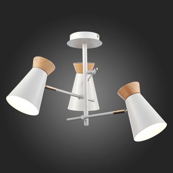 SLE1252-502-03 Светильник потолочный Белый, Золотистый/Белый, Дерево E27 3*60W ALFEO, изображение 2