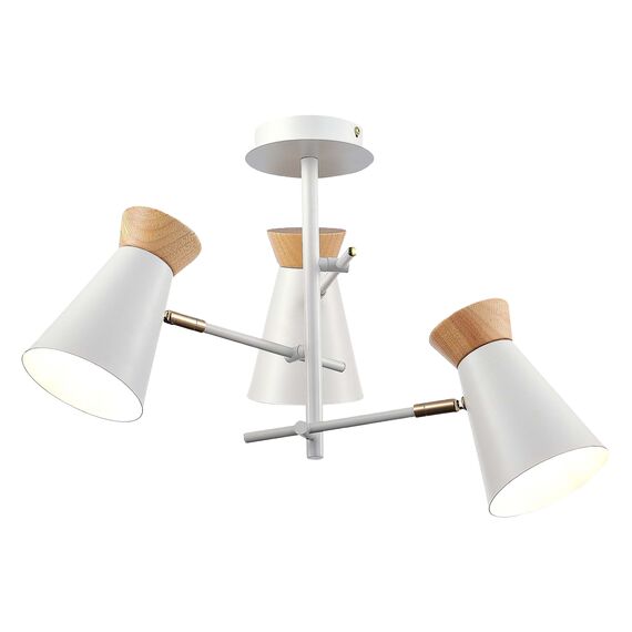 SLE1252-502-03 Светильник потолочный Белый, Золотистый/Белый, Дерево E27 3*60W ALFEO, изображение 3