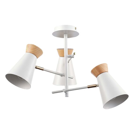 SLE1252-502-03 Светильник потолочный Белый, Золотистый/Белый, Дерево E27 3*60W ALFEO, изображение 4