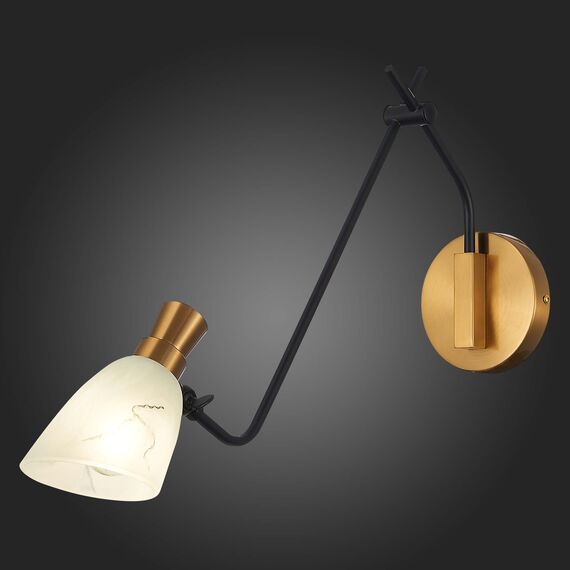 SLE205401-01 Светильник настенный Черный, Латунь/Белый E14 1*60W LITA, изображение 2