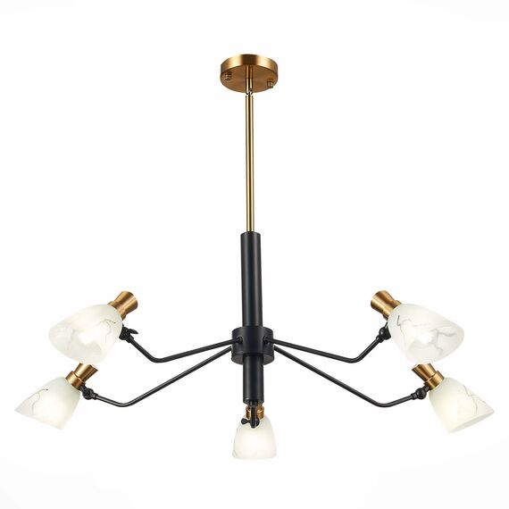 SLE205403-05 Светильник подвесной Черный, Латунь/Белый E14 5*60W LITA, изображение 3