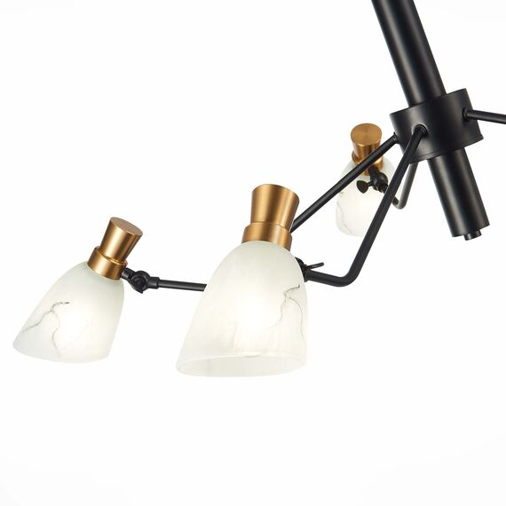 SLE205403-05 Светильник подвесной Черный, Латунь/Белый E14 5*60W LITA, изображение 5