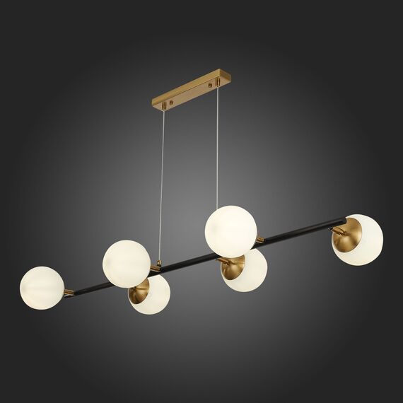 SLE220403-06 Светильник подвесной Черный, Латунь/Белый E27 6*60W FORLI, изображение 2