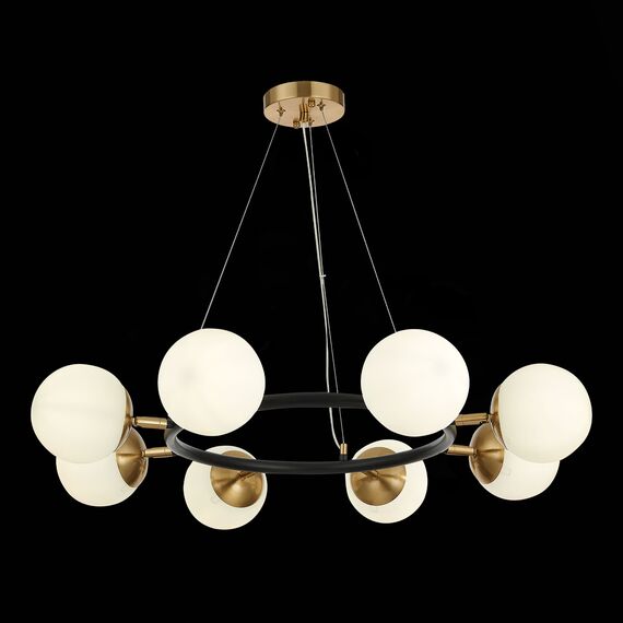 SLE220403-08 Светильник подвесной Черный, Латунь/Белый E27 8*60W FORLI