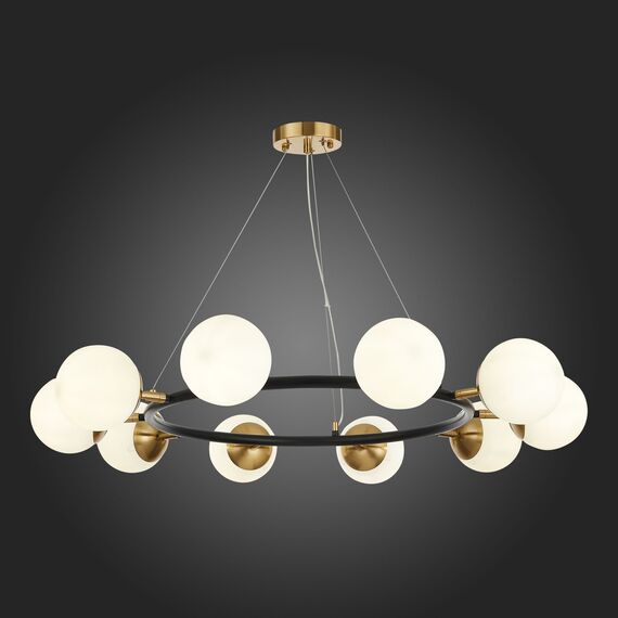 SLE220403-10 Светильник подвесной Черный, Латунь/Белый E27 10*60W FORLI, изображение 2