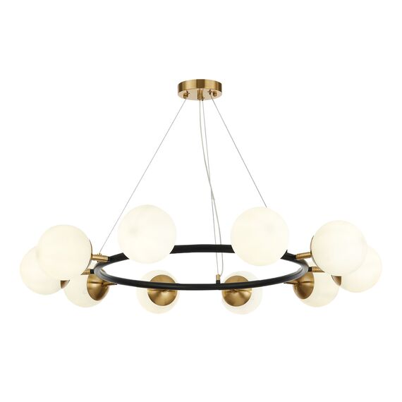 SLE220403-10 Светильник подвесной Черный, Латунь/Белый E27 10*60W FORLI, изображение 3