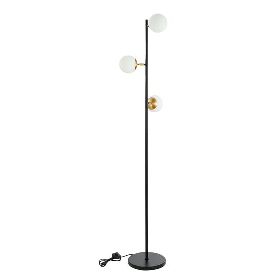 SLE220405-03 Светильник напольный Черный, Латунь/Белый E27 3*60W FORLI, изображение 4