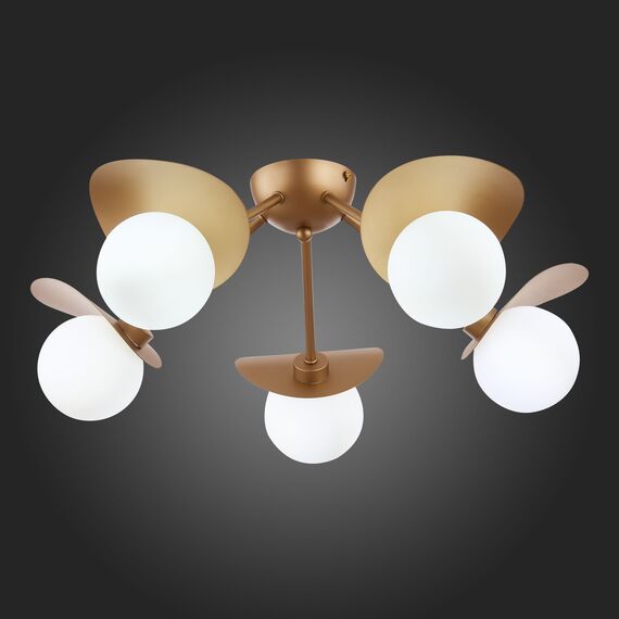 SLE220502-05 Светильник потолочный Золотистый/Белый G9 5*5W BOLZANO, изображение 2