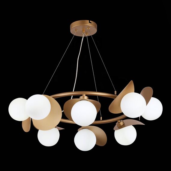 SLE220503-08 Светильник подвесной Золотистый/Белый G9 LED 8*5W BOLZANO