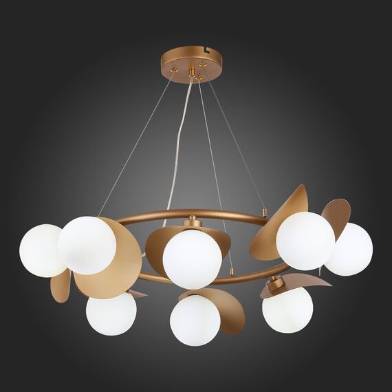 SLE220503-08 Светильник подвесной Золотистый/Белый G9 LED 8*5W BOLZANO, изображение 2