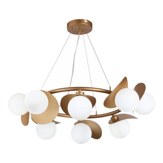 SLE220503-08 Светильник подвесной Золотистый/Белый G9 LED 8*5W BOLZANO, изображение 3