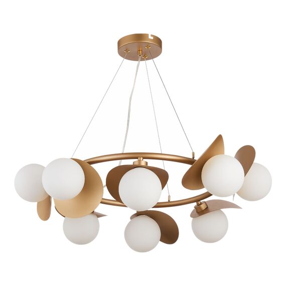 SLE220503-08 Светильник подвесной Золотистый/Белый G9 LED 8*5W BOLZANO, изображение 4