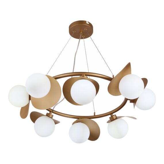 SLE220503-08 Светильник подвесной Золотистый/Белый G9 LED 8*5W BOLZANO, изображение 5