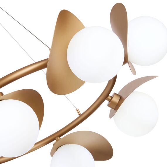 SLE220503-08 Светильник подвесной Золотистый/Белый G9 LED 8*5W BOLZANO, изображение 6