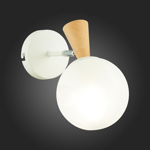 SLE220701-01 Светильник настенный Белый, Светлое дерево/Белый E14 1*40W CATANIA, изображение 2