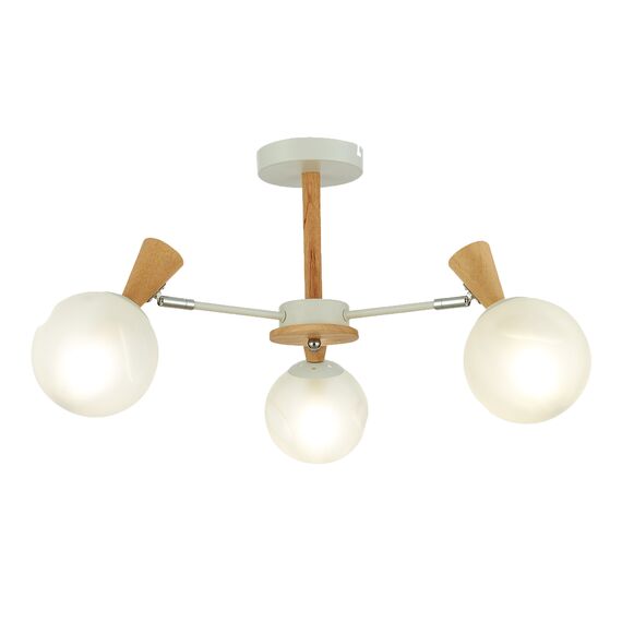 SLE220702-03 Светильник потолочный Белый, Светлое дерево/Белый E14 3*40W CATANIA, изображение 3