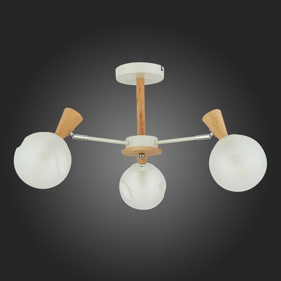 SLE220702-03 Светильник потолочный Белый, Светлое дерево/Белый E14 3*40W CATANIA, изображение 5