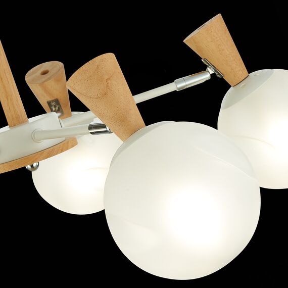 SLE220702-05 Светильник потолочный Белый, Светлое дерево/Белый E14 5*40W CATANIA, изображение 7