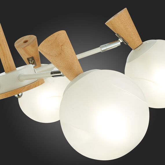 SLE220702-05 Светильник потолочный Белый, Светлое дерево/Белый E14 5*40W CATANIA, изображение 8