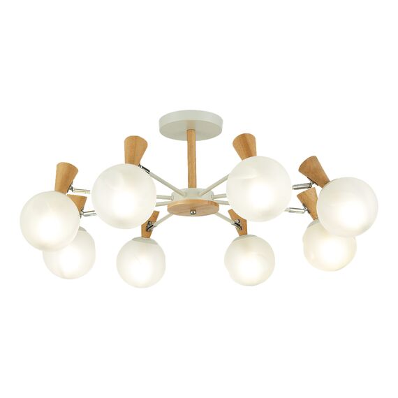 SLE220702-08 Светильник потолочный Белый, Светлое дерево/Белый E14 8*40W CATANIA, изображение 3
